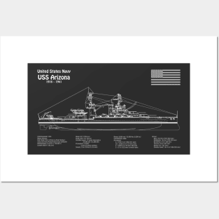 USS Arizona Battleship bb-39. World War II. Sunk on Pearl Harbor - PD Posters and Art